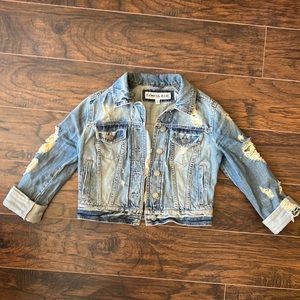 Express Cropped distressed Jean Jacket